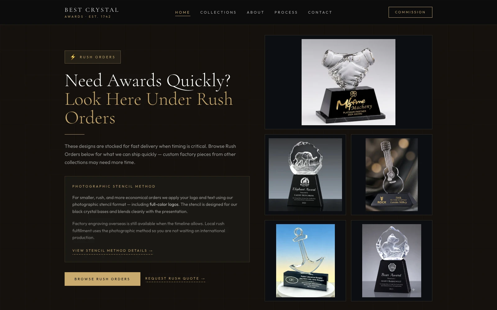 Best Crystal Awards rush-order information and award gallery