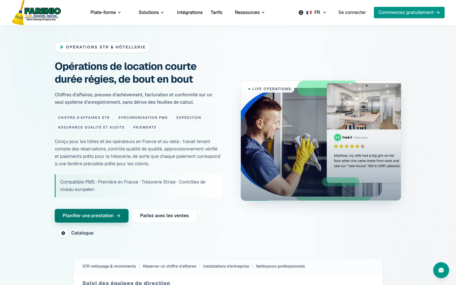 Farenio short-term rental and hospitality operations platform